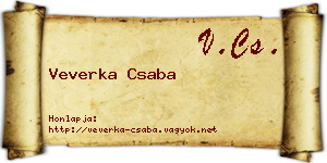 Veverka Csaba névjegykártya